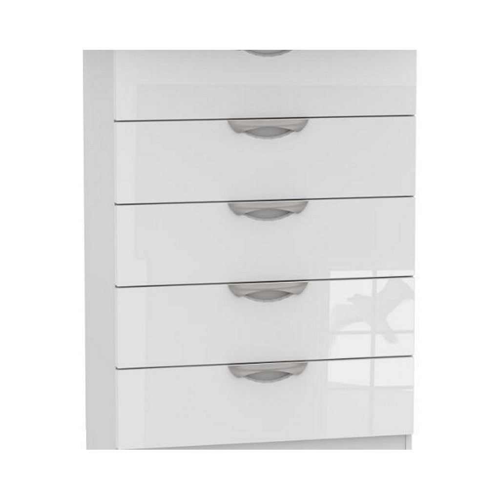 Camden 5 Drawer Chest-Furniture-Welcome-White gloss-Levines Furniture