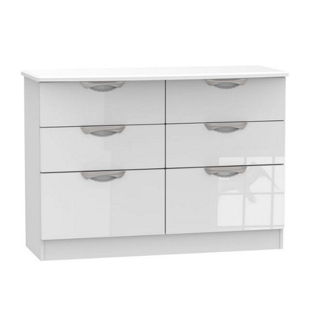 Camden 6 Drawer Chest-Furniture-Welcome-White gloss-Levines Furniture