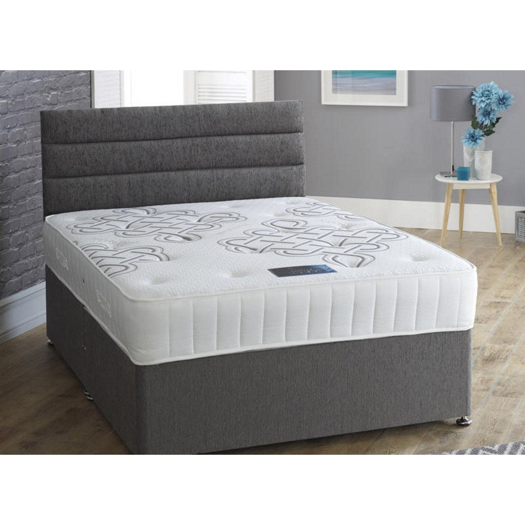 Caspian Superking Divan Bed-Furniture-Beauty Sleep Beds-No Storage-Chenille Aubergine-Levines Furniture