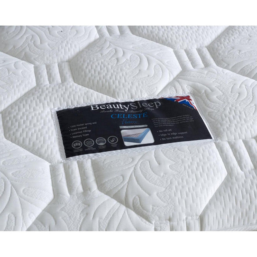 Celeste 1500 Small Double Divan Bed-Furniture-Beauty Sleep Beds-No Storage-Chenille Aubergine-Levines Furniture