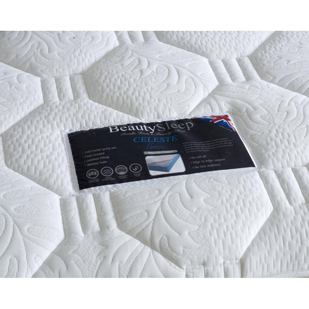 Celeste 1500 Small Double Divan Bed-Furniture-Beauty Sleep Beds-No Storage-Chenille Aubergine-Levines Furniture