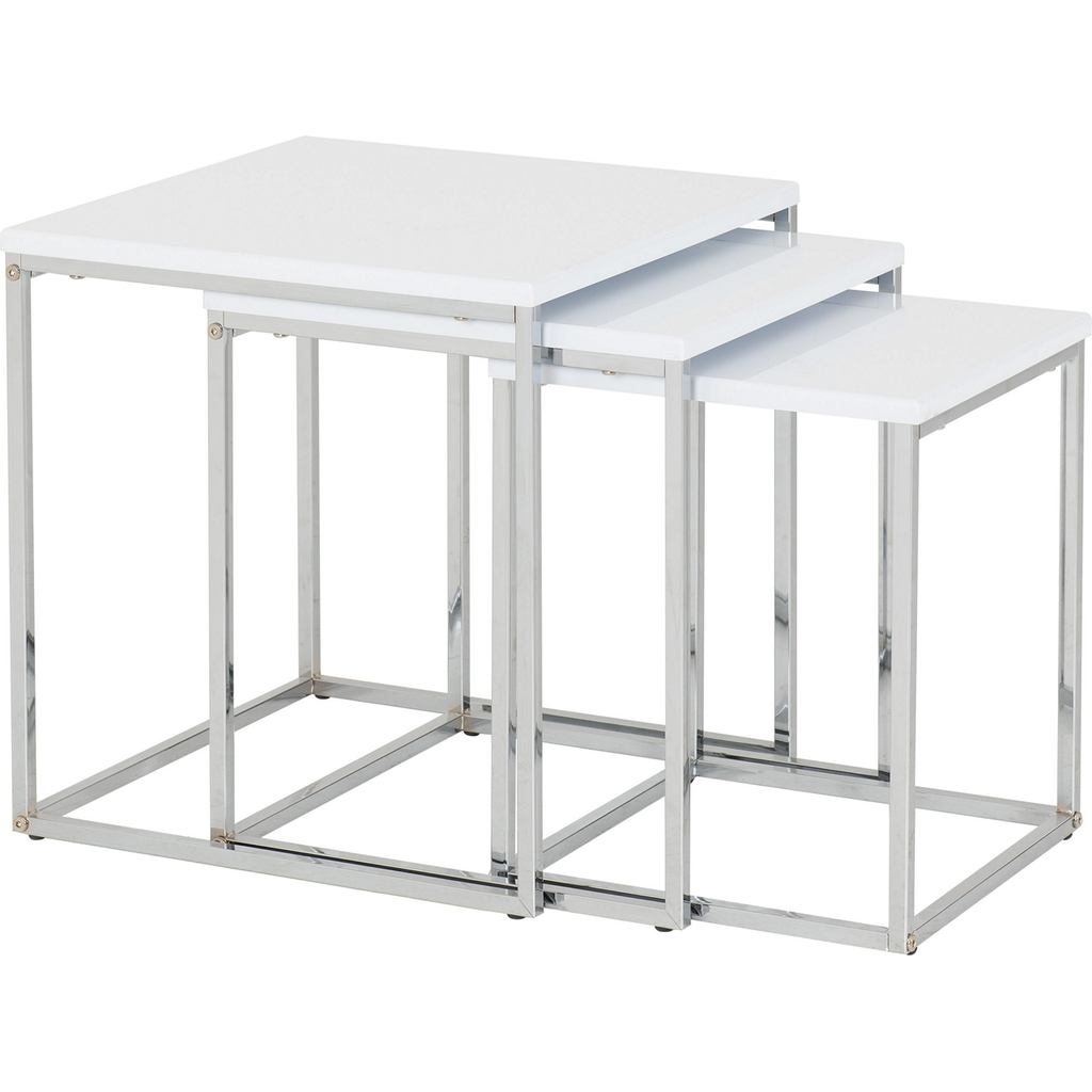 Charisma Nest Of Tables-Furniture-Seconique-White Gloss-Levines Furniture