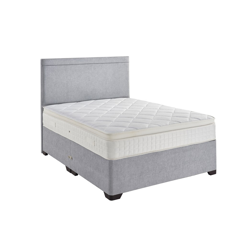 Charisma Single Divan Bed-Furniture-Dreamland-No Storage-Charcoal-Levines Furniture