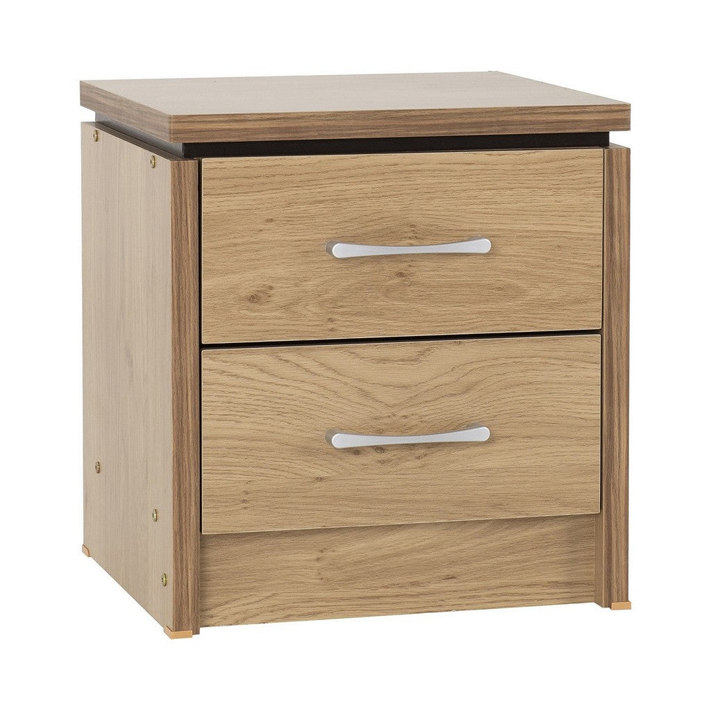 Charles 2 Drawer Bedside-Furniture-Seconique-Oak effect-Levines Furniture