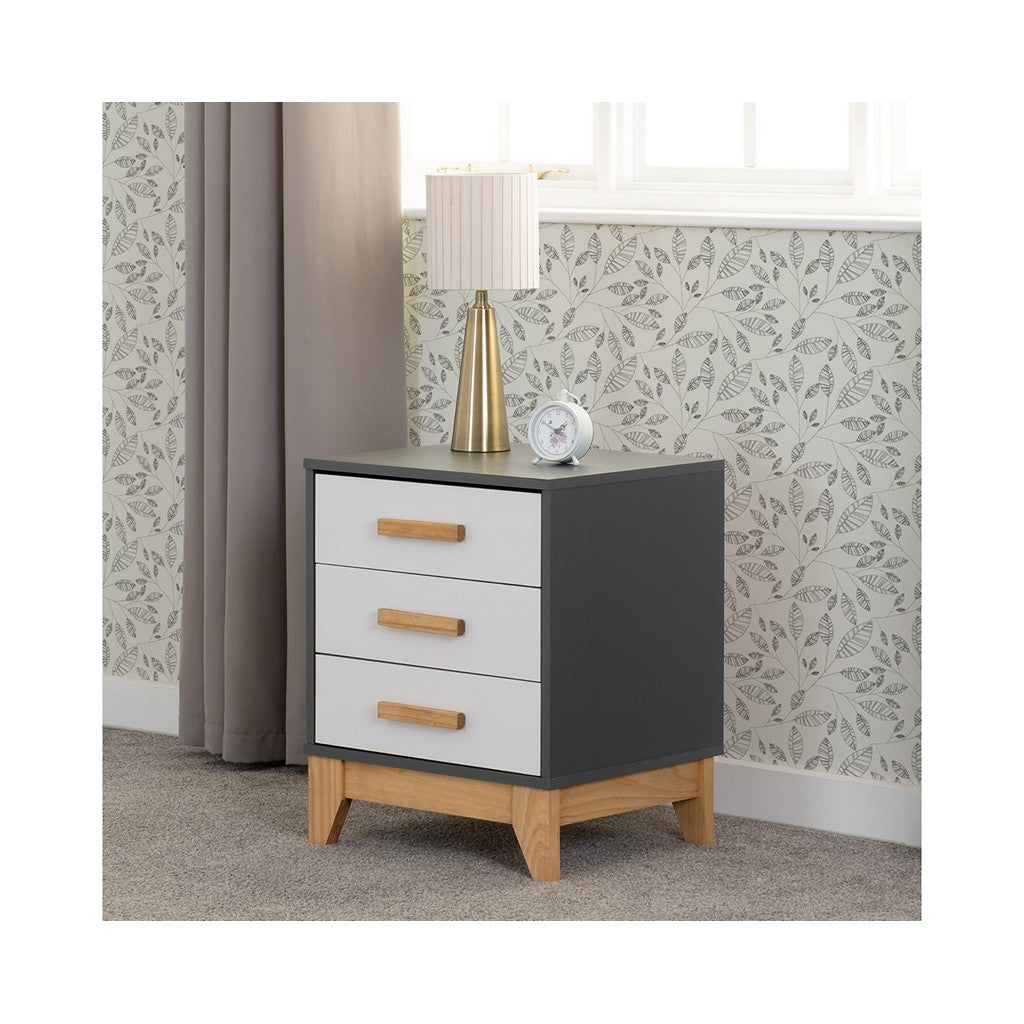 Cleveland 3 Drawer Bedside-Furniture-Seconique-Levines Furniture