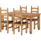 Corona 4 Chair Dining Set-Furniture-Seconique-Distressed Wax Pine-5' Dining Set (4 Chairs)-Levines Furniture