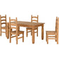 Corona 4 Chair Dining Set-Furniture-Seconique-Distressed Wax Pine-5' Dining Set (4 Chairs)-Levines Furniture