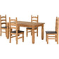 Corona 4 Chair Dining Set-Furniture-Seconique-Brown Faux Leather-5' Dining Set (4 Chairs)-Levines Furniture