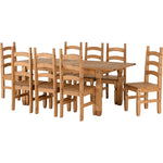 Corona 8 Chair Dining Set-Furniture-Seconique-Distressed Wax Pine-Levines Furniture