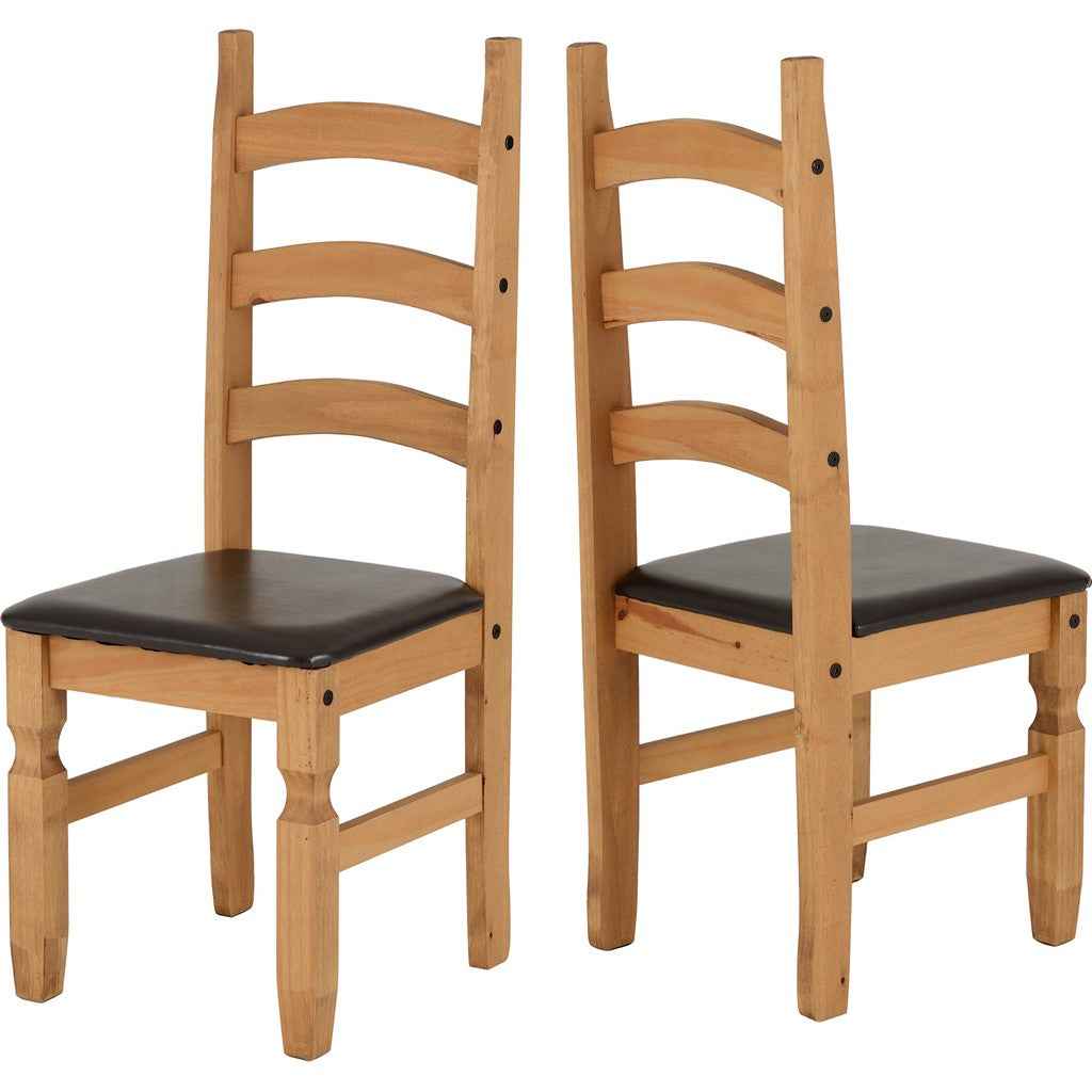 Corona Dining Chairs-Furniture-Seconique-Distressed Wax Pine-Levines Furniture