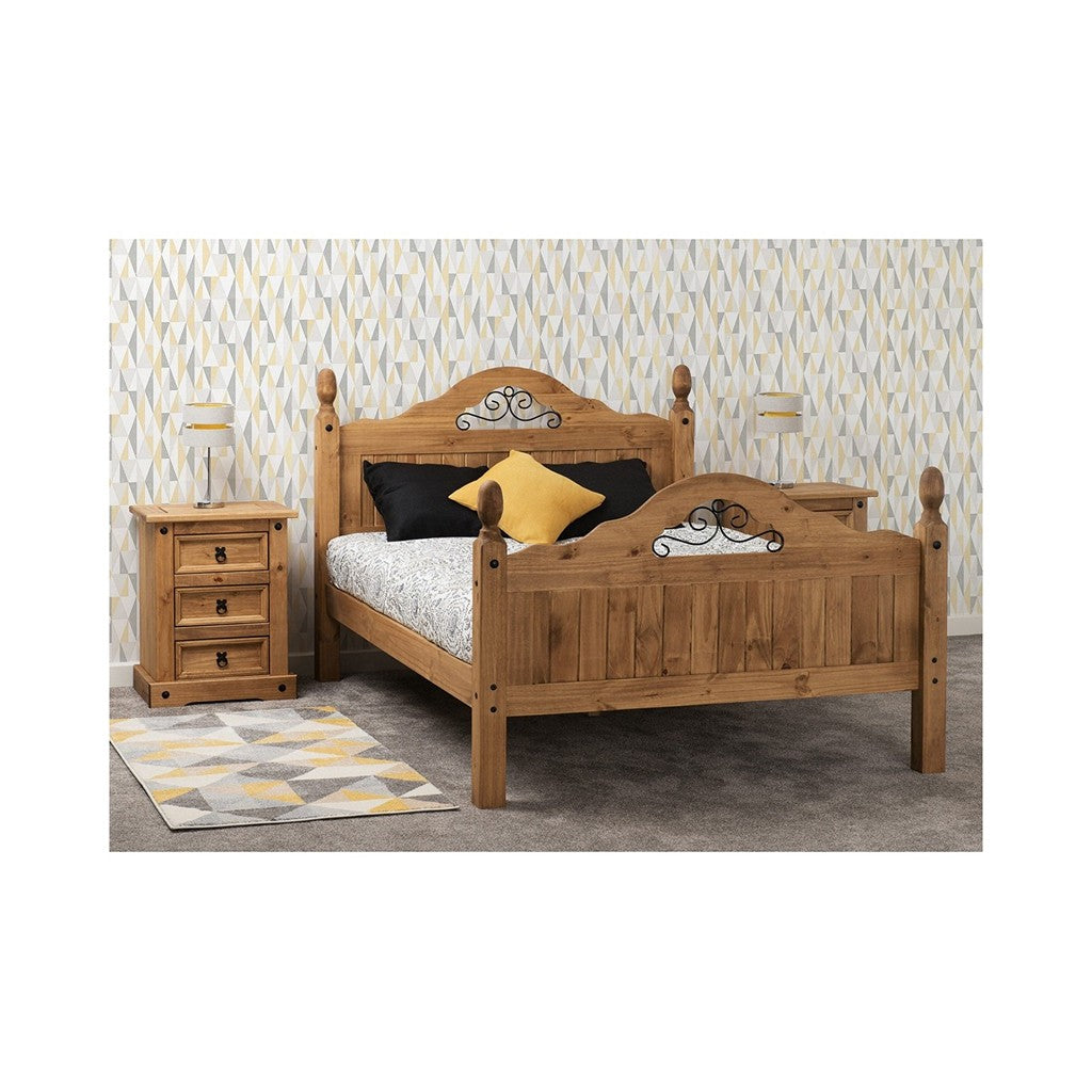 Corona Double Bedframe-Furniture-Seconique-Scroll High End-Levines Furniture