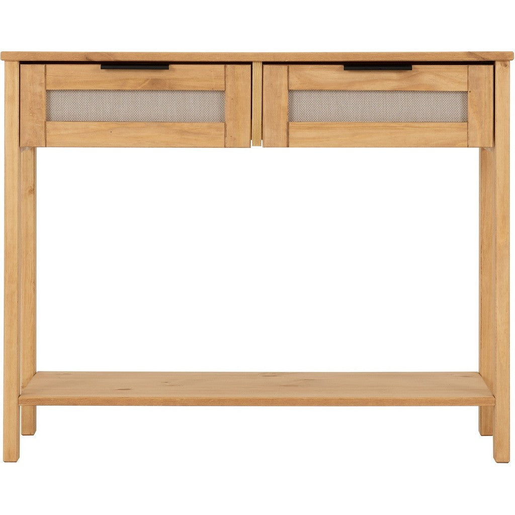 Rattan collection - 2 Drawer Console Table-Furniture-Seconique-Levines Furniture