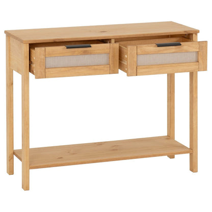 Rattan collection - 2 Drawer Console Table-Furniture-Seconique-Levines Furniture