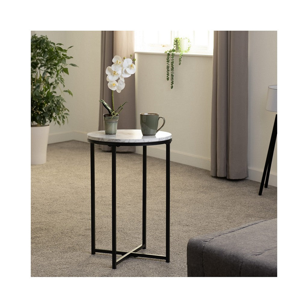 Dallas Side Tables-Furniture-Seconique-Marble / Black-Levines Furniture