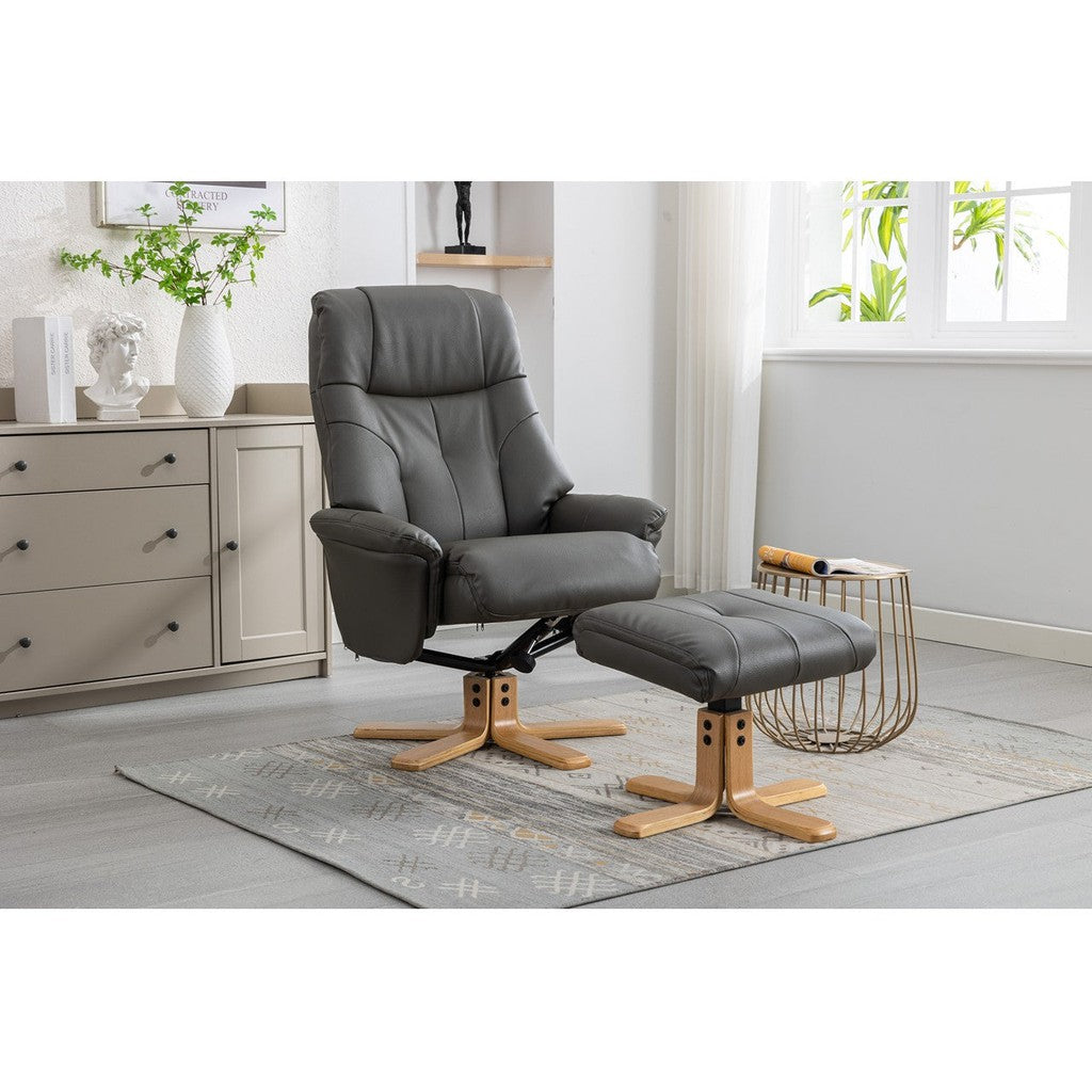 Dubai Swivel Recliner Chair-Furniture-GFA-Cinder Plush-Levines Furniture