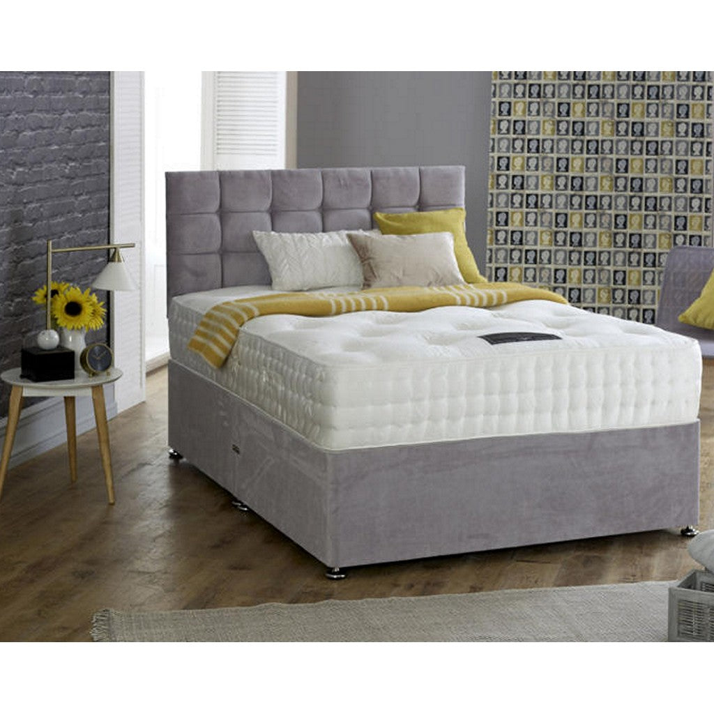 Elegant 2000 Double Divan Bed-Furniture-Beauty Sleep Beds-No Storage-Chenille Aubergine-Levines Furniture