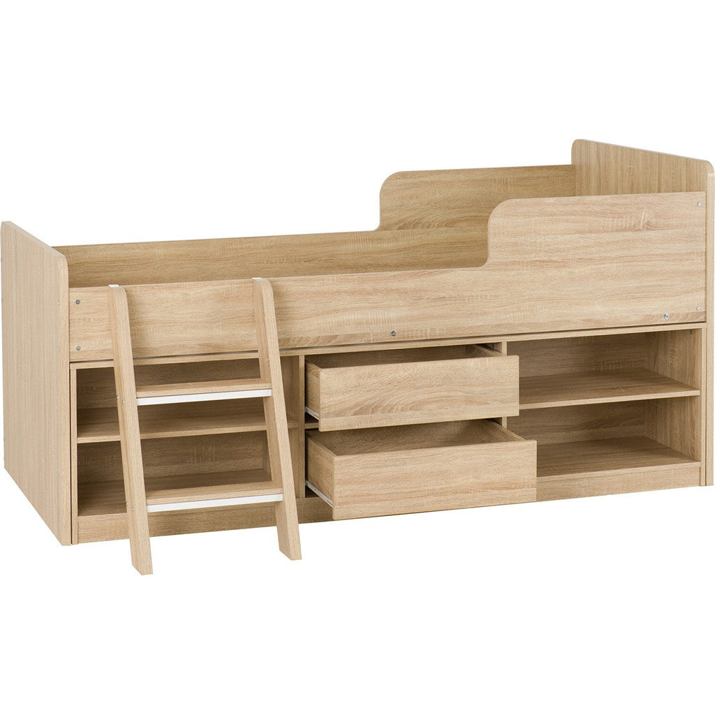 Felix Low Sleeper Bed-Furniture-Seconique-Light Sonoma Oak Effect-Levines Furniture