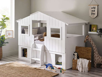 Acorn Treehouse Midsleeper & Storage Unit - White