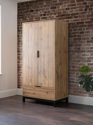 Bali 2 Door 1 Drawer Wardrobe - Light Oak