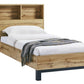 Bali Bookcase Headboard Bed 90cm - Light Oak