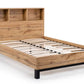 Bali Bookcase Headboard Bed 135cm - Light Oak