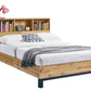 Bali Bookcase Headboard Bed 135cm - Light Oak