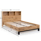Bali Bookcase Headboard Bed 135cm - Light Oak