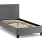 Rialto 90cm Single Bed  Light Grey