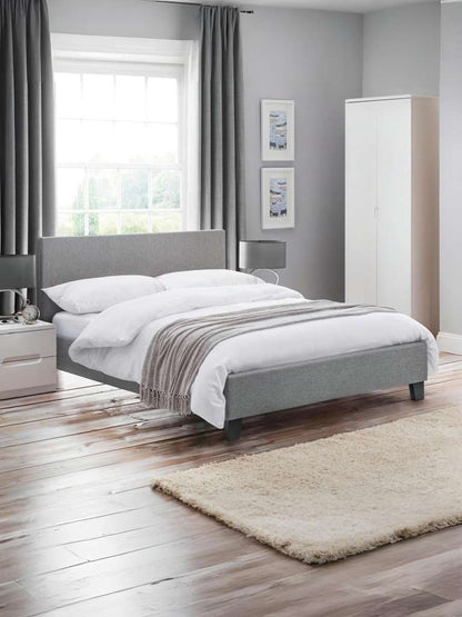 Rialto 120cm Small Double Bed  Light Grey
