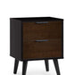 Alba 2 Drawer Bedside - Walnut/Black