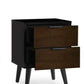 Alba 2 Drawer Bedside - Walnut/Black