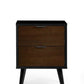 Alba 2 Drawer Bedside - Walnut/Black