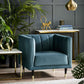Salma Scalloped Back Chair - Teal