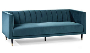Salma Scalloped Back 3 Seater - Teal