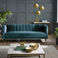 Salma Scalloped Back 3 Seater - Teal