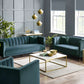 Salma Scalloped Back 3 Seater - Teal