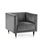 Salma Scalloped Back Chair - Grey