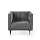 Salma Scalloped Back Chair - Grey
