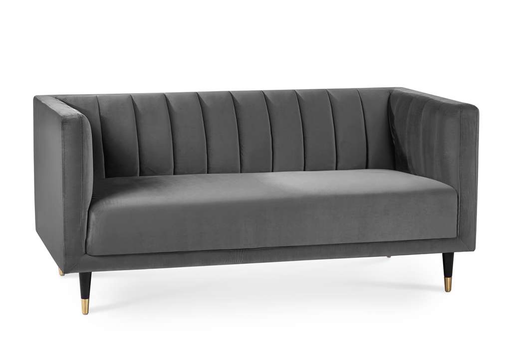 Salma Scalloped Back 2 Seater - Grey