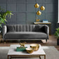 Salma Scalloped Back 3 Seater- Grey
