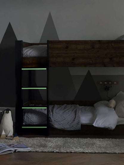 Solomon Bunk Bed -  Rustic And Black