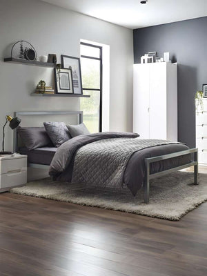 Soto Metal Bed 135Cm - Silver