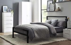 Soto Metal Bed 120Cm - Satin Black