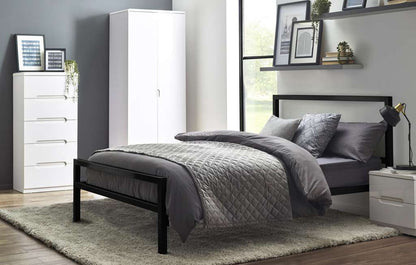Soto Metal Bed 135cm - Satin Black