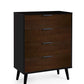 Alba 4 Drawer Wide Chest - Walnut/Black