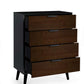 Alba 4 Drawer Wide Chest - Walnut/Black