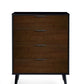Alba 4 Drawer Wide Chest - Walnut/Black