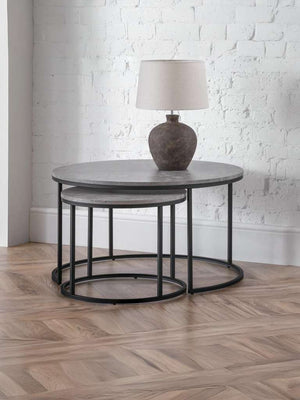 Staten Concrete Round Nesting Coffee Table
