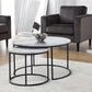 Bellini Round Nesting Coffee Table - White Marble