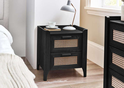 Sydney 2 Drawer Bedside - Black Ash